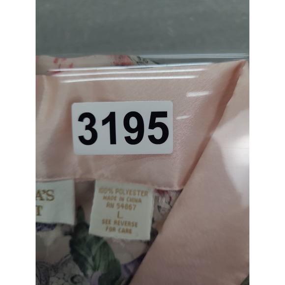 Victoria's Secret Pajama‎ Top Womens Lg Satin Floral V-Neck Button Up - Picture 9 of 9